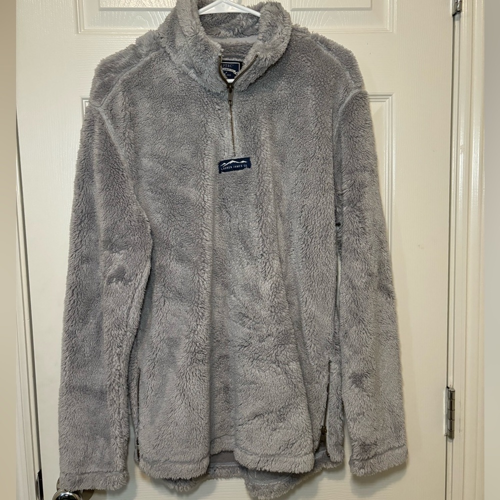 Lauren James Preptec quarter zip fleece sweatshirt, size M